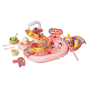 اسباب بازی سینک ظرفشویی و سرسره ماهی صورتی Dream Play Pool 2 in 1_اسباب بازی